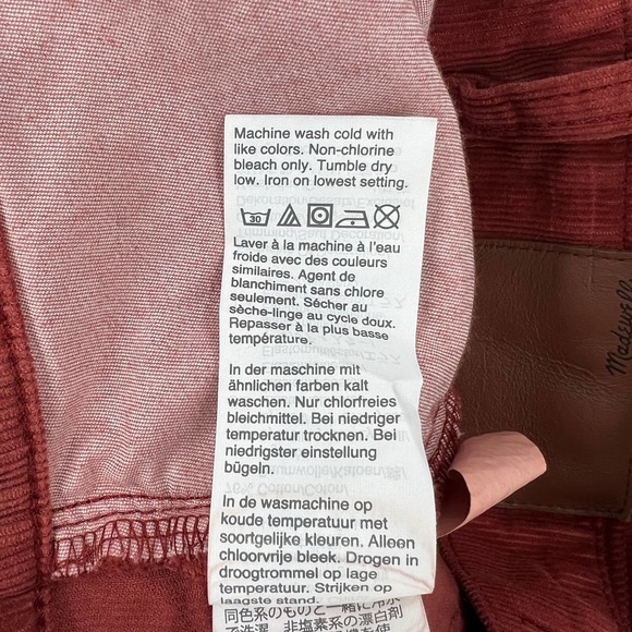 MADEWELL Pants Womens 27 Rust Cali Demi Boot Jeans Corduroy Button Front Edition - Picture 12 of 16